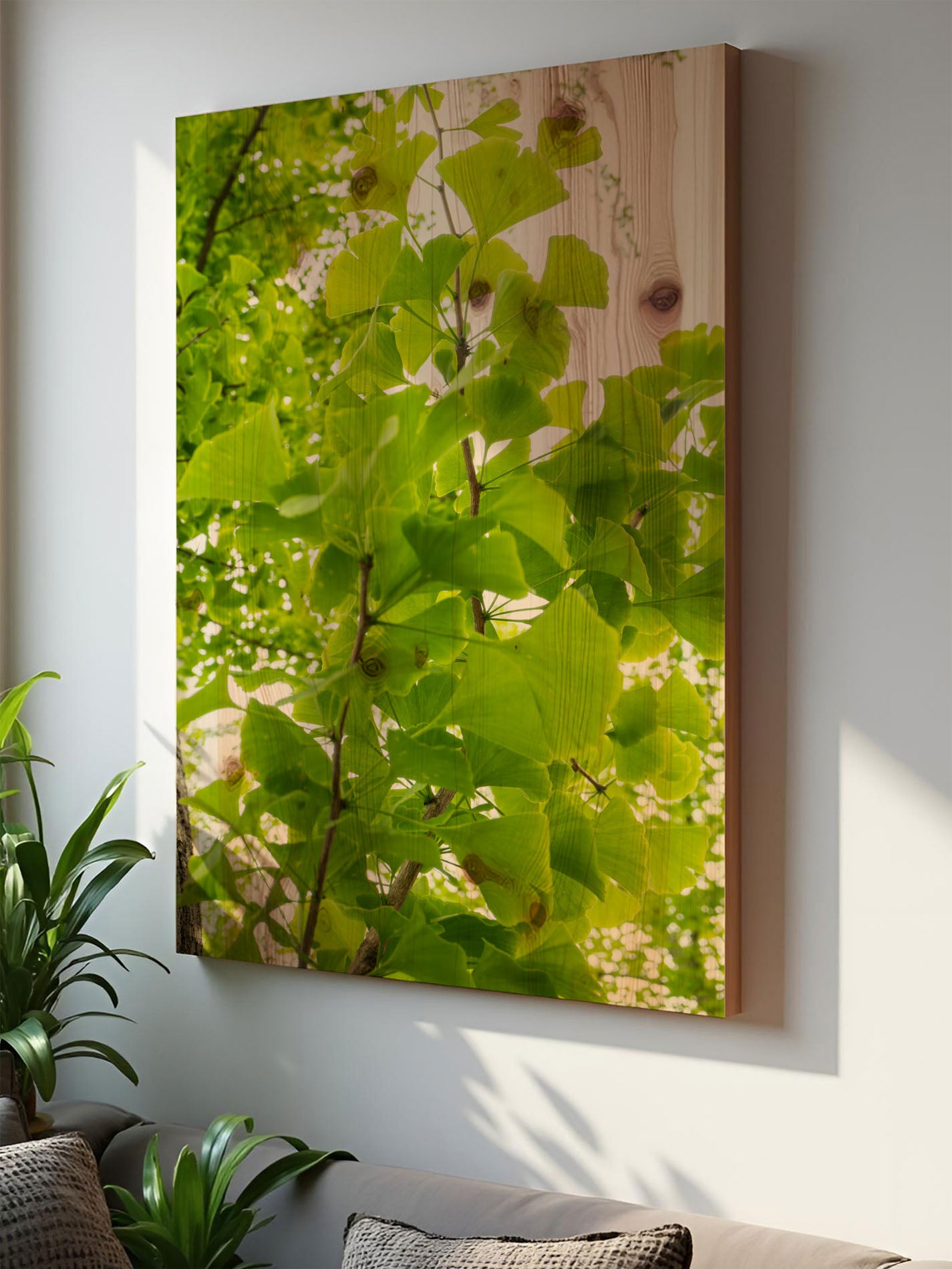 Blattpoesie – Holzbild von pura