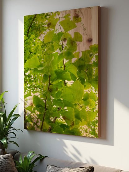 Blattpoesie – Holzbild von pura